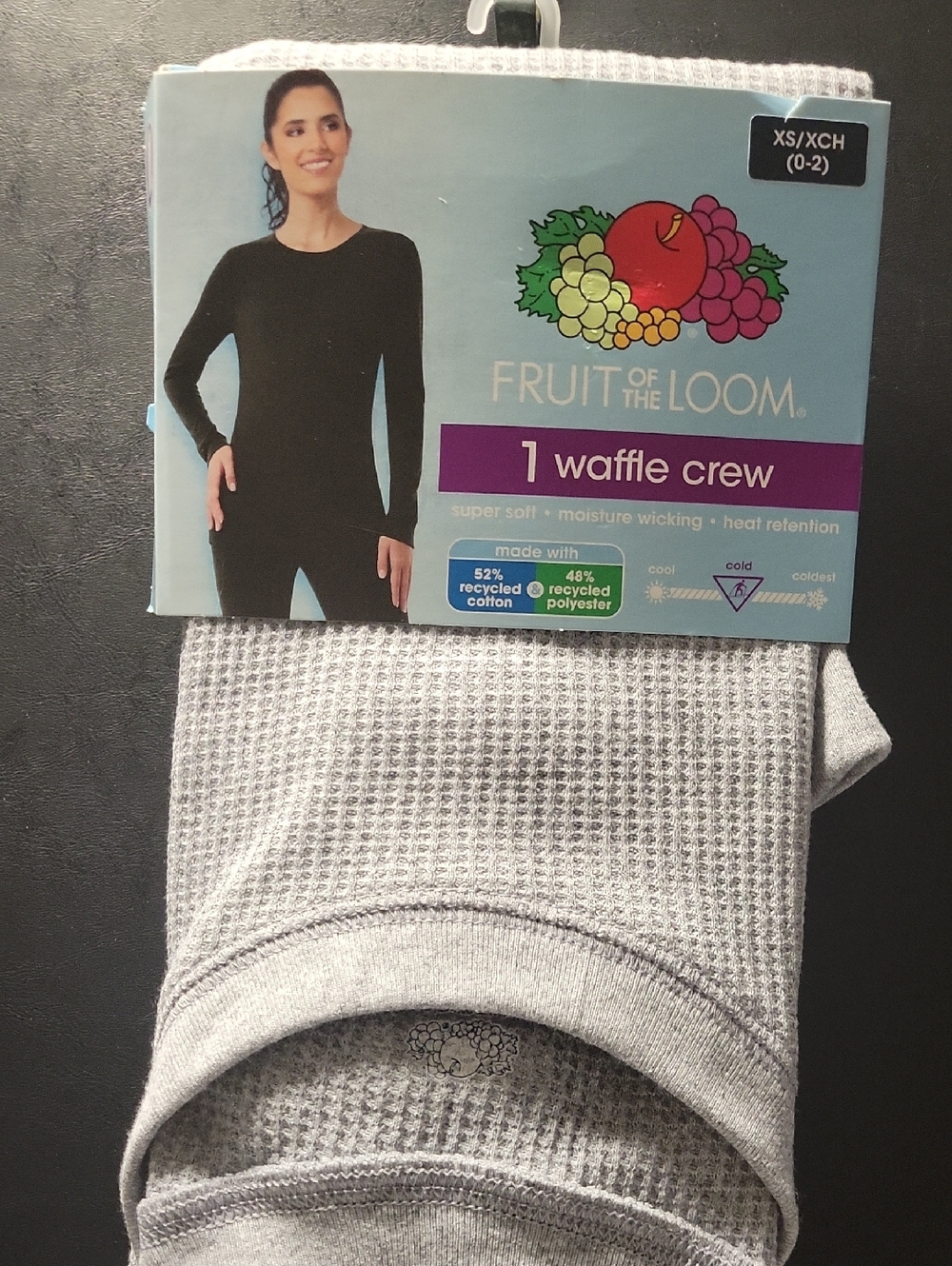 Fruit of the Loom Women’s Waffle Crew Sweater - Light Gray.     4